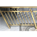 Golden colored decorative grill design 304 security stainless steel material Handrail for escalator railing